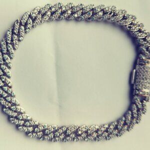 Women's imperium jewelry Iced Cuban Bracelet, 8" length